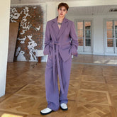 Men's Wrap Blazer & Trousers Baggy Suit Set